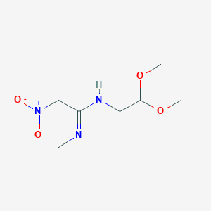 molecular formula C7H15N3O4 B2813953 N-(2,2-二甲氧基乙基)-N'-甲基-2-硝基乙烯亚胺 CAS No. 338416-93-6