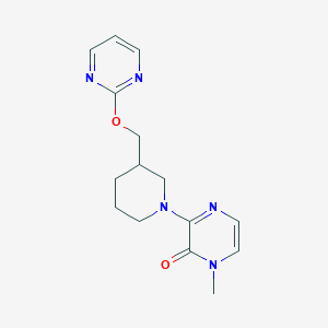 molecular formula C15H19N5O2 B2813959 1-Methyl-3-[3-(pyrimidin-2-yloxymethyl)piperidin-1-yl]pyrazin-2-one CAS No. 2379987-54-7