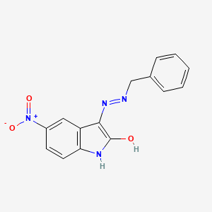 molecular formula C15H12N4O3 B2813962 (Z)-3-(2-benzylhydrazono)-5-nitroindolin-2-one CAS No. 324777-32-4