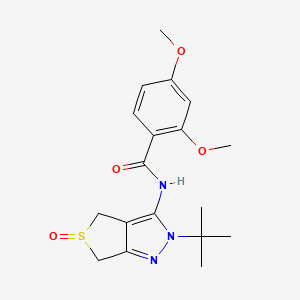 molecular formula C18H23N3O4S B2813966 N-(2-tert-butyl-5-oxo-4,6-dihydrothieno[3,4-c]pyrazol-3-yl)-2,4-dimethoxybenzamide CAS No. 958587-37-6