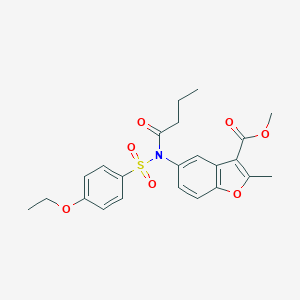molecular formula C23H25NO7S B281397 Methyl 5-{butyryl[(4-ethoxyphenyl)sulfonyl]amino}-2-methyl-1-benzofuran-3-carboxylate 