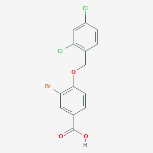 molecular formula C14H9BrCl2O3 B2813976 3-溴-4-[(2,4-二氯苯基)甲氧基]苯甲酸 CAS No. 938258-67-4