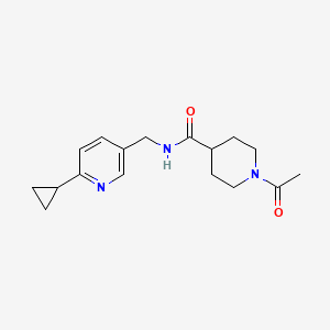 1-acetyl-N-((6-cyclopropylpyridin-3-yl)methyl)piperidine-4-carboxamide