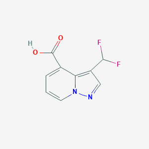 molecular formula C9H6F2N2O2 B2813994 3-(Difluoromethyl)pyrazolo[1,5-a]pyridine-4-carboxylic acid CAS No. 2248298-93-1