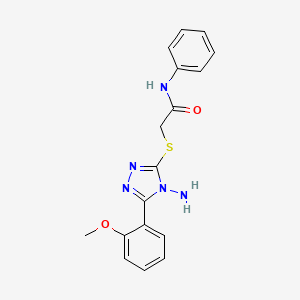 molecular formula C17H17N5O2S B2813996 2-{[4-amino-5-(2-methoxyphenyl)-4H-1,2,4-triazol-3-yl]sulfanyl}-N-phenylacetamide CAS No. 571160-68-4