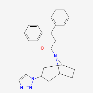 molecular formula C24H26N4O B2813997 3,3-diphenyl-1-[3-(1H-1,2,3-triazol-1-yl)-8-azabicyclo[3.2.1]octan-8-yl]propan-1-one CAS No. 2210139-61-8