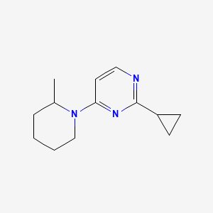 molecular formula C13H19N3 B2814001 2-Cyclopropyl-4-(2-methylpiperidin-1-yl)pyrimidine CAS No. 2195877-42-8