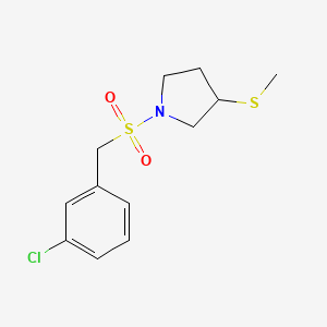 1-[(3-Chlorophenyl)methanesulfonyl]-3-(methylsulfanyl)pyrrolidine