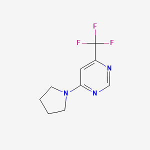 molecular formula C9H10F3N3 B2814007 4-(Pyrrolidin-1-yl)-6-(trifluoromethyl)pyrimidine CAS No. 2011013-79-7