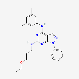 molecular formula C24H28N6O B2814018 N~4~-(3,5-dimethylphenyl)-N~6~-(3-ethoxypropyl)-1-phenyl-1H-pyrazolo[3,4-d]pyrimidine-4,6-diamine CAS No. 955305-21-2