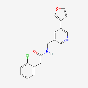 molecular formula C18H15ClN2O2 B2814022 2-(2-chlorophenyl)-N-((5-(furan-3-yl)pyridin-3-yl)methyl)acetamide CAS No. 2034313-71-6