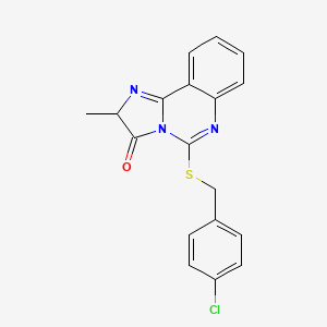 molecular formula C18H14ClN3OS B2814028 5-[(4-氯苄基)硫]-2-甲基咪唑并[1,2-c]喹唑啉-3(2H)-酮 CAS No. 1024157-52-5