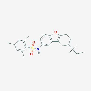 molecular formula C26H33NO3S B281403 2,4,6-trimethyl-N-(8-tert-pentyl-6,7,8,9-tetrahydrodibenzo[b,d]furan-2-yl)benzenesulfonamide 