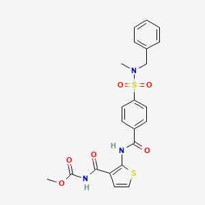 molecular formula C22H21N3O6S2 B2814041 甲基 (2-(4-(N-苄基-N-甲基磺酰)苯甲酰氨基)噻吩-3-羧酰)羰基氨基甲酸酯 CAS No. 864941-29-7