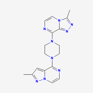 molecular formula C17H19N9 B2814042 1-{3-Methyl-[1,2,4]triazolo[4,3-a]pyrazin-8-yl}-4-{2-methylpyrazolo[1,5-a]pyrazin-4-yl}piperazine CAS No. 2097895-35-5