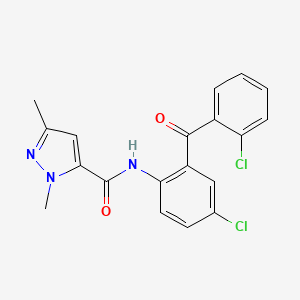 N-(4-chloro-2-(2-chlorobenzoyl)phenyl)-1,3-dimethyl-1H-pyrazole-5-carboxamide