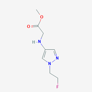 molecular formula C8H12FN3O2 B2814045 Methyl 2-[[1-(2-fluoroethyl)pyrazol-4-yl]amino]acetate CAS No. 2247206-74-0