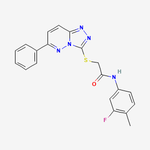 molecular formula C20H16FN5OS B2814050 N-(3-氟-4-甲基苯基)-2-[(6-苯基-[1,2,4]三唑并[4,3-b]吡啶-3-基)硫代]乙酰胺 CAS No. 894037-28-6