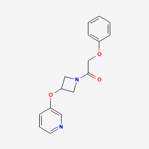 molecular formula C16H16N2O3 B2814054 2-Phenoxy-1-(3-(pyridin-3-yloxy)azetidin-1-yl)ethanone CAS No. 1904172-74-2
