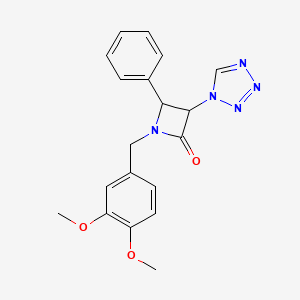 molecular formula C19H19N5O3 B2814057 1-[(3,4-dimethoxyphenyl)methyl]-4-phenyl-3-(1H-1,2,3,4-tetrazol-1-yl)azetidin-2-one CAS No. 1241661-94-8