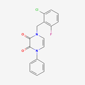 molecular formula C17H12ClFN2O2 B2814068 1-(2-chloro-6-fluorobenzyl)-4-phenylpyrazine-2,3(1H,4H)-dione CAS No. 904525-54-8