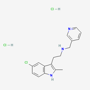 molecular formula C17H20Cl3N3 B2814077 2-(5-氯-2-甲基-1H-吲哚-3-基)-N-(吡啶-3-基甲基)乙胺 二盐酸盐 CAS No. 1351649-78-9
