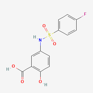 molecular formula C13H10FNO5S B2814079 5-[(4-Fluorophenyl)sulfonylamino]-2-hydroxybenzoic acid CAS No. 30512-85-7