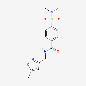 molecular formula C14H17N3O4S B2814081 4-(N,N-二甲基磺酰氨基)-N-((5-甲基异噁唑-3-基)甲基)苯甲酰胺 CAS No. 1251582-84-9