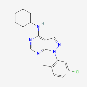 molecular formula C18H20ClN5 B2814082 1-(5-chloro-2-methylphenyl)-N-cyclohexyl-1H-pyrazolo[3,4-d]pyrimidin-4-amine CAS No. 890937-10-7