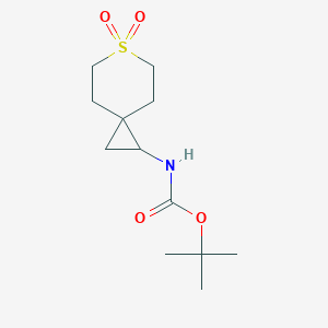 molecular formula C12H21NO4S B2814085 叔丁基 N-(6,6-二氧代-6-硫代螺[2.5]辛烷-1-基)氨基甲酸酯 CAS No. 2251054-06-3