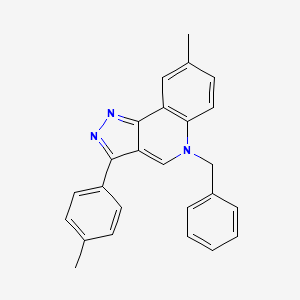 molecular formula C25H21N3 B2814086 5-benzyl-8-methyl-3-(4-methylphenyl)-5H-pyrazolo[4,3-c]quinoline CAS No. 866348-34-7