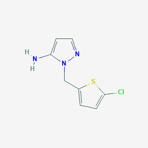 molecular formula C8H8ClN3S B2814092 1-[(5-氯噻吩-2-基)甲基]-1H-吡唑-5-胺 CAS No. 1152588-32-3