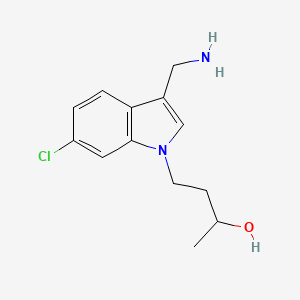 molecular formula C13H17ClN2O B2814094 4-[3-(Aminomethyl)-6-chloroindol-1-yl]butan-2-ol CAS No. 1918360-93-6