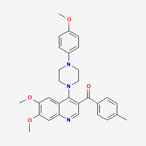 molecular formula C30H31N3O4 B2814099 (6,7-Dimethoxy-4-(4-(4-methoxyphenyl)piperazin-1-yl)quinolin-3-yl)(p-tolyl)methanone CAS No. 866845-08-1