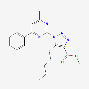 molecular formula C20H23N5O2 B2814101 methyl 1-(4-methyl-6-phenyl-2-pyrimidinyl)-5-pentyl-1H-1,2,3-triazole-4-carboxylate CAS No. 866040-42-8