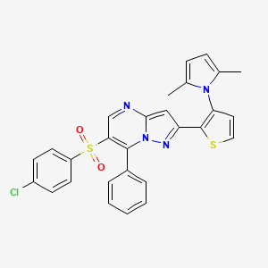 4-chlorophenyl 2-[3-(2,5-dimethyl-1H-pyrrol-1-yl)-2-thienyl]-7-phenylpyrazolo[1,5-a]pyrimidin-6-yl sulfone