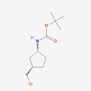 molecular formula C11H20BrNO2 B2814111 叔丁基((1R,3S)-3-(溴甲基)环戊基)氨基甲酸酯 CAS No. 2212004-17-4