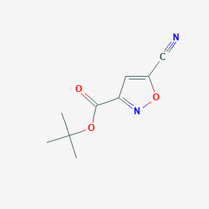 molecular formula C9H10N2O3 B2814116 叔丁基5-氰-1,2-噁唑-3-羧酸甲酯 CAS No. 2112671-44-8