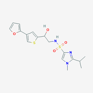 N-{2-[4-(furan-2-yl)thiophen-2-yl]-2-hydroxyethyl}-1-methyl-2-(propan-2-yl)-1H-imidazole-4-sulfonamide