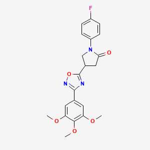 molecular formula C21H20FN3O5 B2814124 1-(4-氟苯基)-4-(3-(3,4,5-三甲氧基苯基)-1,2,4-噁二唑-5-基)吡咯啶-2-酮 CAS No. 941893-25-0