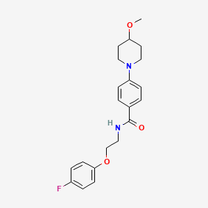 molecular formula C21H25FN2O3 B2814132 N-(2-(4-fluorophenoxy)ethyl)-4-(4-methoxypiperidin-1-yl)benzamide CAS No. 2034522-18-2