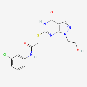 N-(3-chlorophenyl)-2-((1-(2-hydroxyethyl)-4-oxo-4,5-dihydro-1H-pyrazolo[3,4-d]pyrimidin-6-yl)thio)acetamide