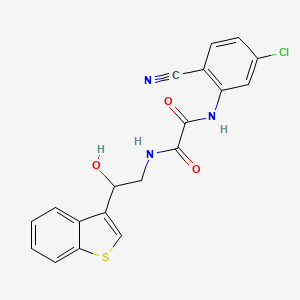 molecular formula C19H14ClN3O3S B2814138 N1-(2-(苯并[b]噻吩-3-基)-2-羟乙基)-N2-(5-氯-2-氰苯基)草酰胺 CAS No. 2034439-91-1