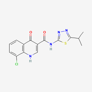 8-chloro-4-hydroxy-N-(5-isopropyl-1,3,4-thiadiazol-2-yl)quinoline-3-carboxamide