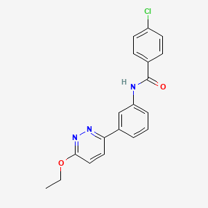 molecular formula C19H16ClN3O2 B2814145 4-chloro-N-[3-(6-ethoxypyridazin-3-yl)phenyl]benzamide CAS No. 922814-22-0