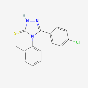 molecular formula C15H12ClN3S B2814149 5-(4-氯苯基)-4-(2-甲基苯基)-4H-1,2,4-三唑-3-硫醇 CAS No. 309274-06-4