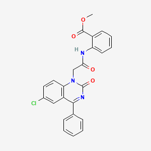 molecular formula C24H18ClN3O4 B2814160 methyl 2-{[(6-chloro-2-oxo-4-phenylquinazolin-1(2H)-yl)acetyl]amino}benzoate CAS No. 932452-71-6