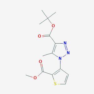 molecular formula C14H17N3O4S B2814161 tert-butyl 1-[2-(methoxycarbonyl)-3-thienyl]-5-methyl-1H-1,2,3-triazole-4-carboxylate CAS No. 860611-40-1