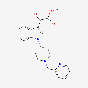 molecular formula C22H23N3O3 B2814162 甲酸2-氧代-2-(1-{1-[(吡啶-2-基)甲基]哌啶-4-基}-1H-吲哚-3-基)乙酸酯 CAS No. 616898-64-7