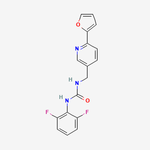 molecular formula C17H13F2N3O2 B2814165 1-(2,6-二氟苯基)-3-((6-(呋喃-2-基)吡啶-3-基)甲基)脲 CAS No. 2034475-66-4